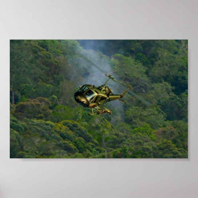 Poster Cirque volant Hélicoptère Vietnem Jungle (Devant)