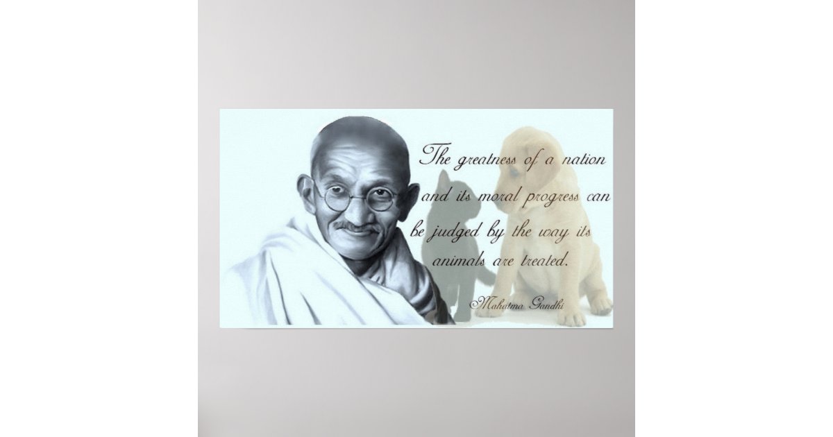 Poster Citation animale de Gandhi Zazzle.fr