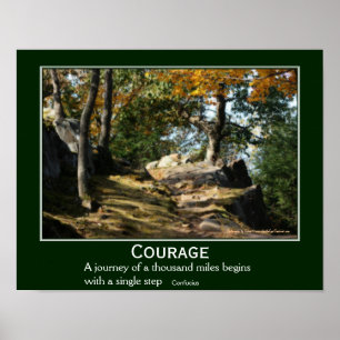 Poster Citation Courage Woodland Path Inspiration