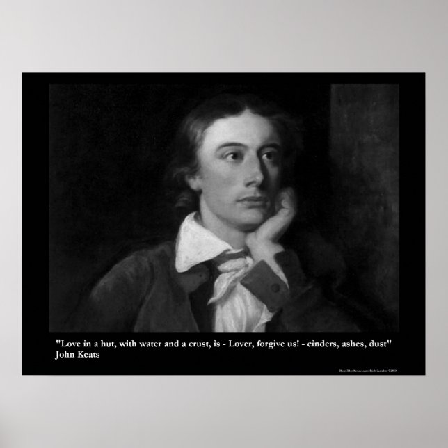 Poster Citation d'amour/de cabane de Keats sur des affich (Devant)