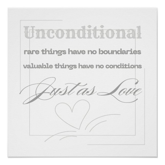 Poster Citation d'amour inconditionnel  (Devant)