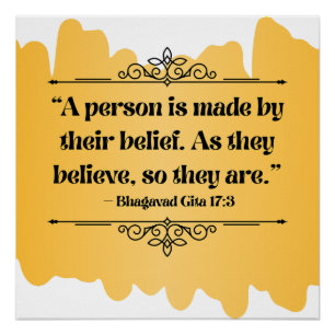 Poster Citation de Bhagavad Gita minimaliste d'or inspiré
