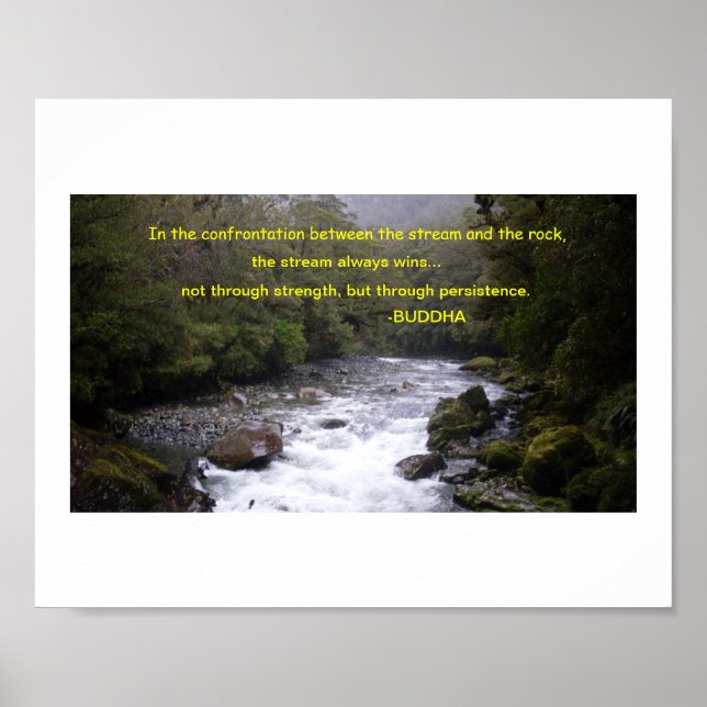 Poster Citation de Bouddha sur la persistance (Devant)