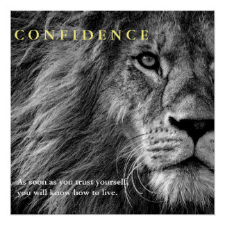 Poster Citation de confiance Lion Inspiration
