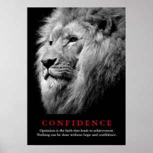 Poster Citation de confiance motivationnelle du lion noir