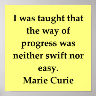 Poster citation de curie de marie de Madame