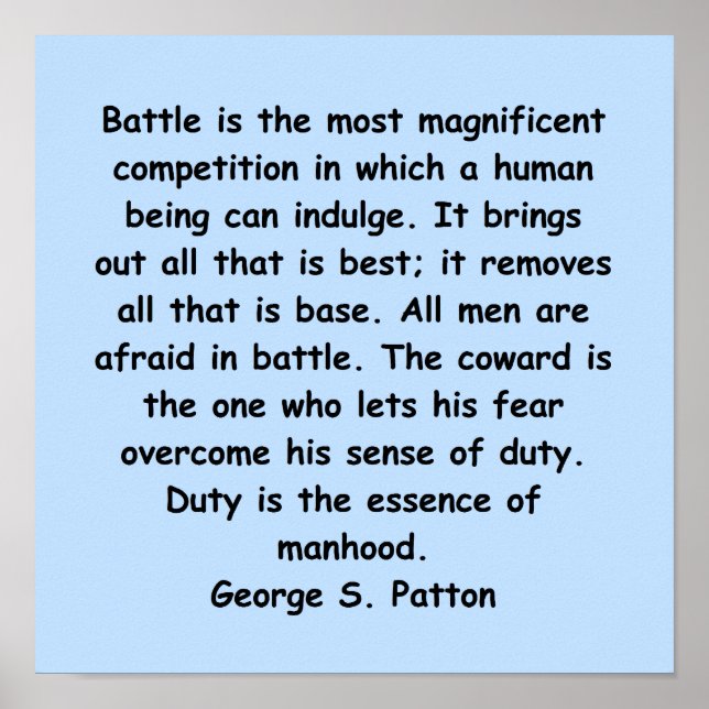 Poster citation de george s patton (Devant)