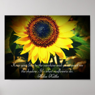Poster Citation de Helen Keller sur Sunflower :