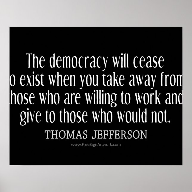 Poster Citation de Jefferson sur la démocratie (Devant)