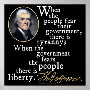 Poster Citation de Jefferson Tyranny-Liberty