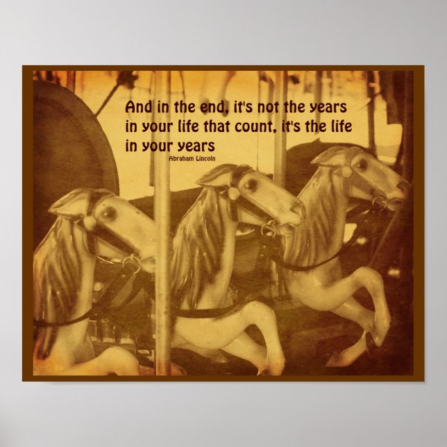 Poster Citation de l'attitude de vie des Chevaux de carro (Devant)