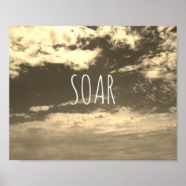 Poster citation de motivation ciel et nuages (Devant)