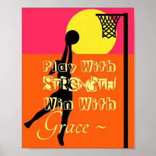 Poster Citation de motivation de net-ball de tireur de