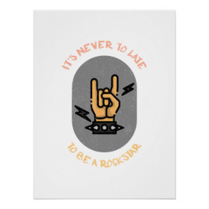 Poster Citation de musique inspirante Rock On Gras
