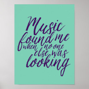 Poster Citation de musique Lettrage de calligraphie Poste