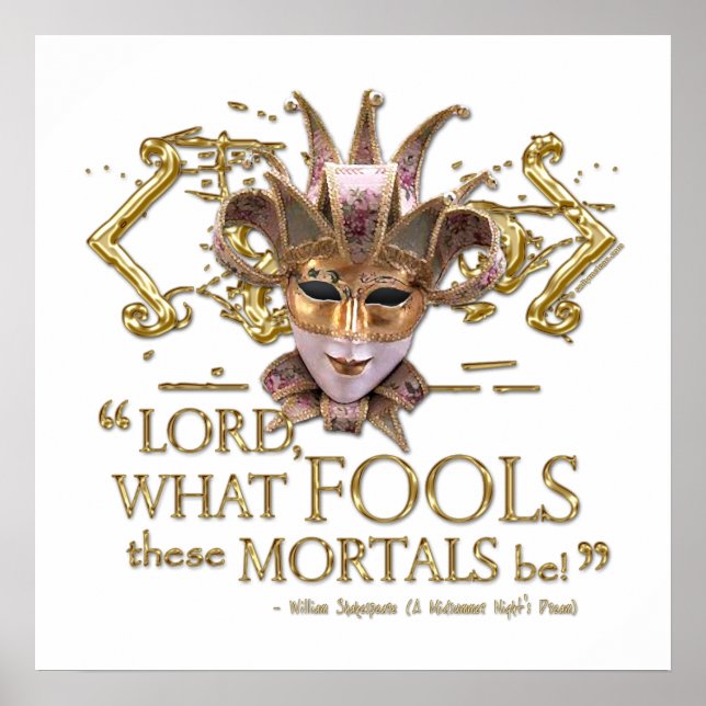 Poster Citation de rêve de la nuit d'été (version or) (Devant)