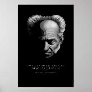 Poster Citation de Schopenhauer : Vivre seul