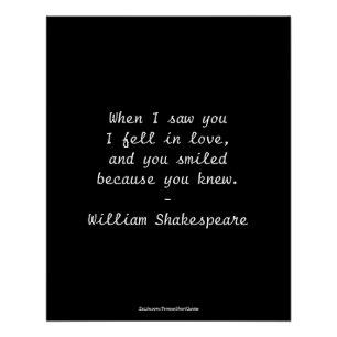 Poster Citation De Shakespeare - Je Suis Tombé Amoureux