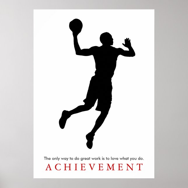 Poster Citation de succès Motivational Basketball Joueur (Devant)