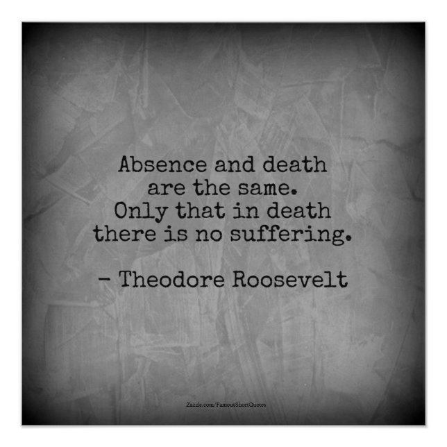 Poster Citation de Teddy Roosevelt - Absence & Mort (Devant)