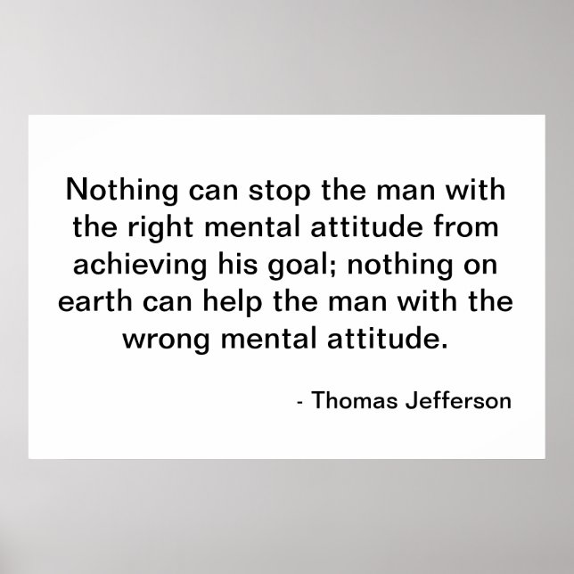 Poster Citation de Thomas Jefferson - Attitude (Devant)