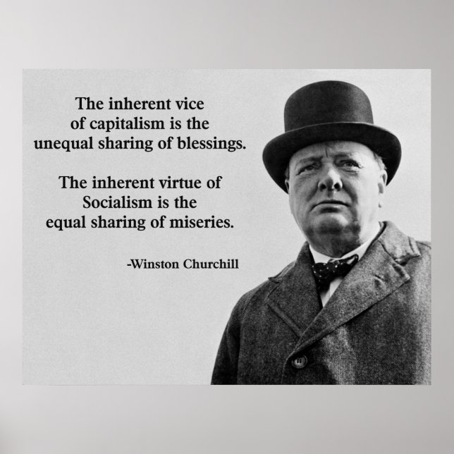 Poster Citation de Winston Churchill Capitalism (Devant)