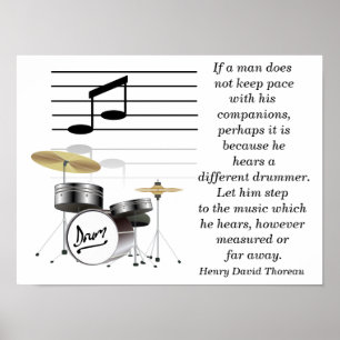 Poster Citation différente -Citation Thoreau imprimé