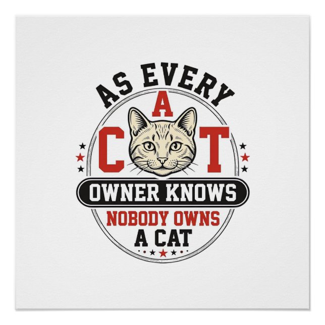 Poster Citation drôle de propriétaire de chat Design de g (Devant)
