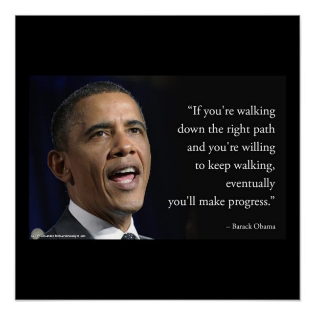 Poster Citation Du Président Obama Et "Faire Progrès" (Devant)