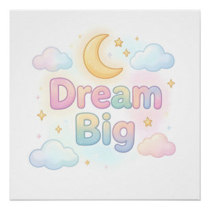 Poster Citation fantaisiste pastel sur fond blanc