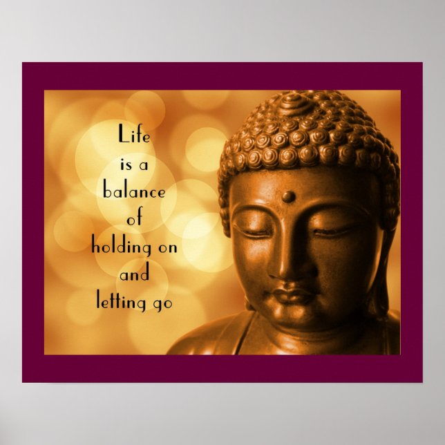 Poster Citation inspirante avec une image de Bouddha (Devant)