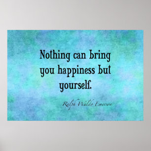 Poster Citation Inspirante de Bonheur d'Emerson Vintage B