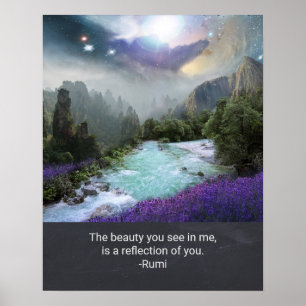 Poster Citation inspirante sur la beauté de Rumi