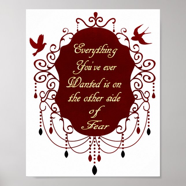 Poster Citation inspirante sur les rêves et le courage (Devant)