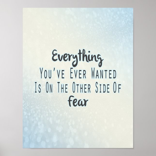 Poster Citation Inspirationnelle, Typographie Bleue À Pro (Devant)