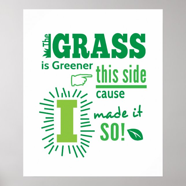 Poster Citation L'herbe est plus verte de ce côté (Devant)