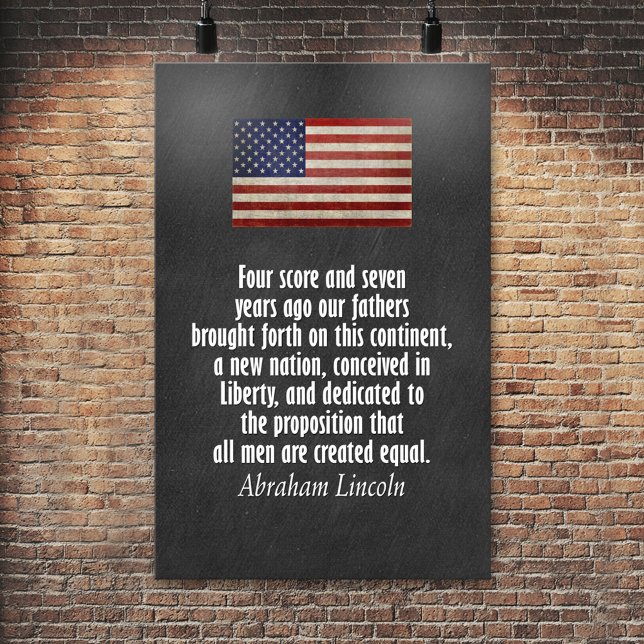 Poster Citation Lincoln - Gettysburg Adresse (Gettysburg Address Poster)