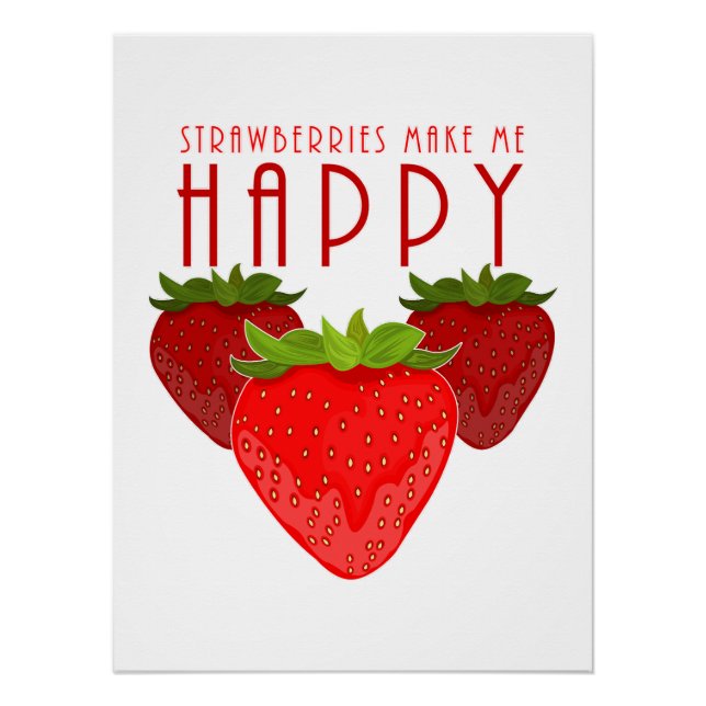 Poster Citation Mignonne sur les Fraises | Fruit Mignon (Devant)