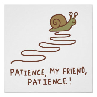 Poster Citation motivante de patience avec un escargot mi