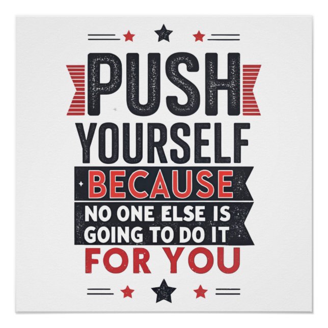 Poster Citation Motivante pour se Pousser  (Devant)
