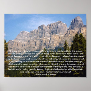 Poster Citation Motivationnelle Theodore Roosevelt