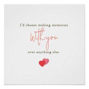 Poster Citation romantique 'Je choisirais de faire des so
