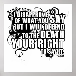 Poster Citation Voltaire (B&W)