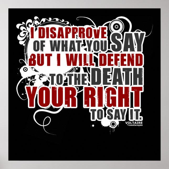 Poster Citation Voltaire (couleur) (Devant)