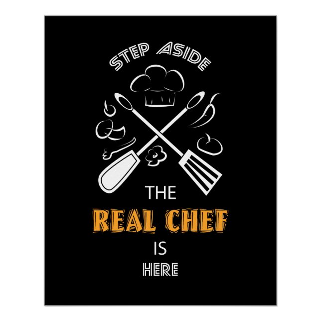 Poster Citations amusantes du chef et de la Cuisine (Devant)