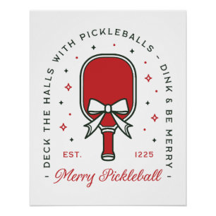 Poster Citations drôles de pickleball de Noël ambiance de