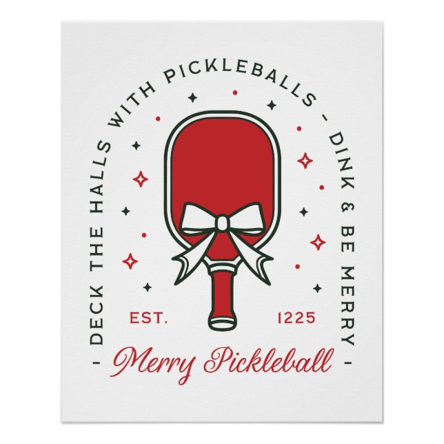 Poster Citations drôles de pickleball de Noël ambiance de (Devant)