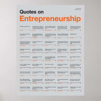 Poster Citations sur l'affiche Entrepreneurship - Gris Ed