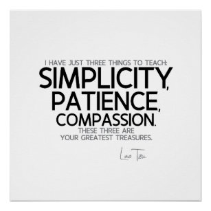 Poster CITES : Lao Tzu : Simplicité, Patience, Compassion