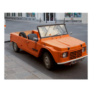 Poster Citroen orange Mehari